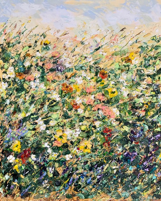 Blooming meadow in summer