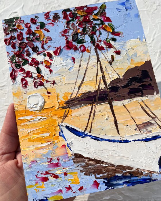 Amalfi Sailboat Painting