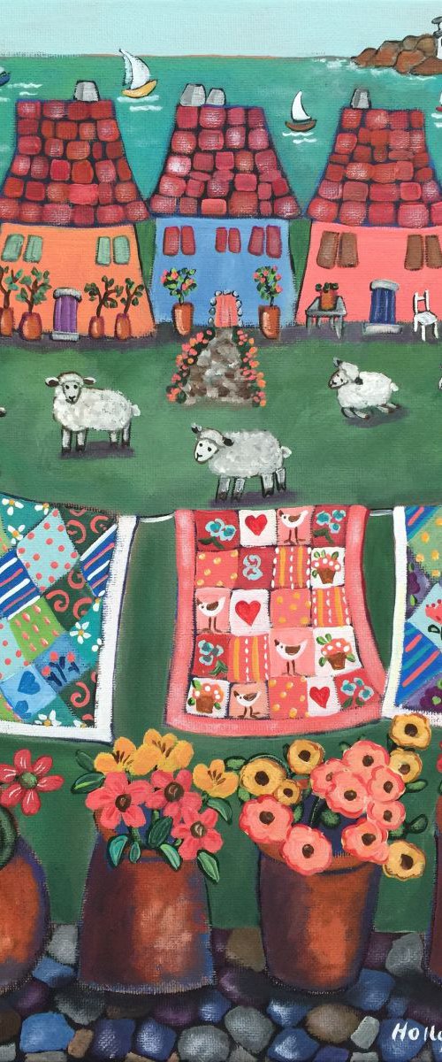 "Sheepish Rosy Cottages and Quilts" by Holly Wojahn