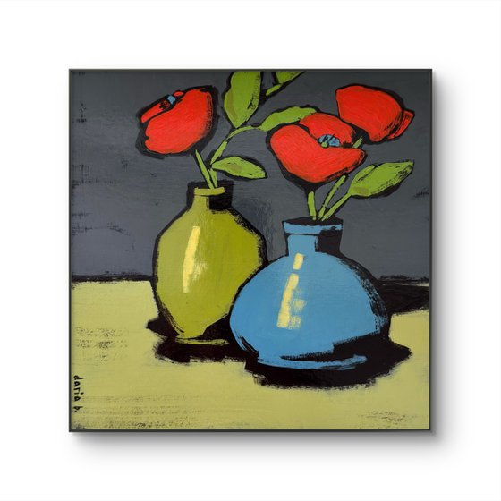 Painting "Poppies in Vases"