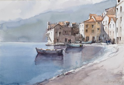 friendly sea scene.. by Goran Žigolić Watercolors