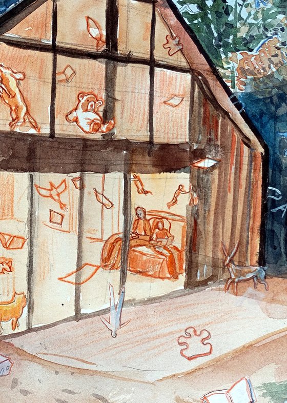 A readers' house in the dusk