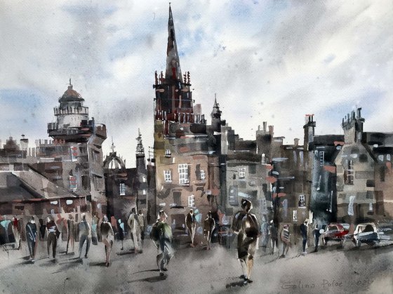 Edinburgh. One of a kind, original painting, handmad work, gift, watercolour art.