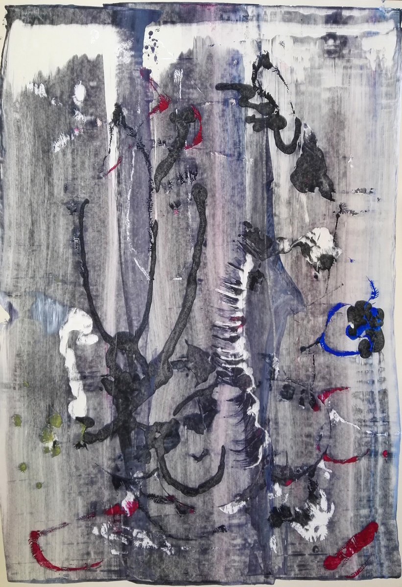 Surrealistic Animal Acrylic Painting By Stefano Mazzolini, 28 X 39", Qgftac3, Original Artwork