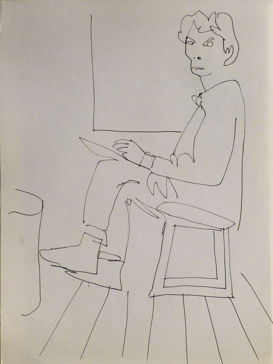 Self-portrait, Passage Charles-Albert, #10 24x32 cm