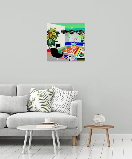 The living room 61x61cm