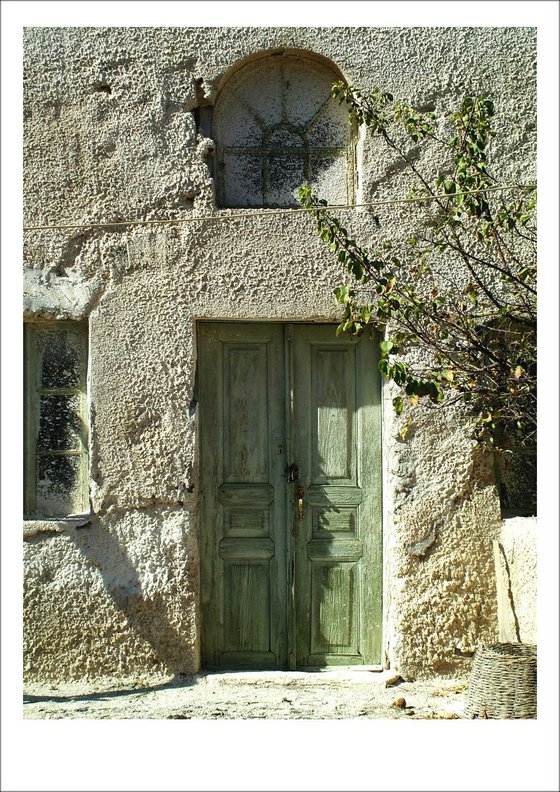 Green Greek Door, Santorini