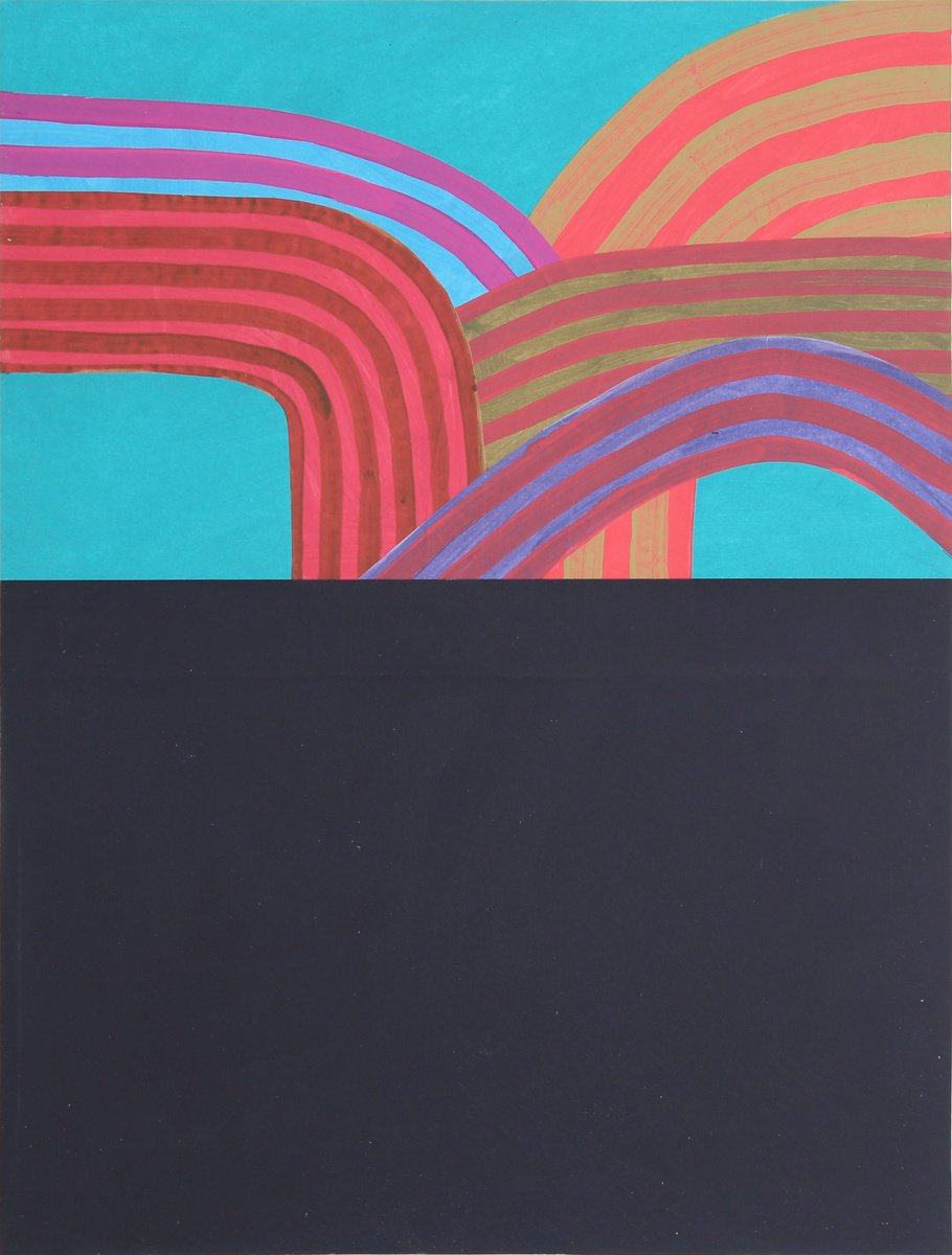 Abstract Acrylic Painting By Martin Singer, 16 X 22", Lcvm25-46, Original Artwork