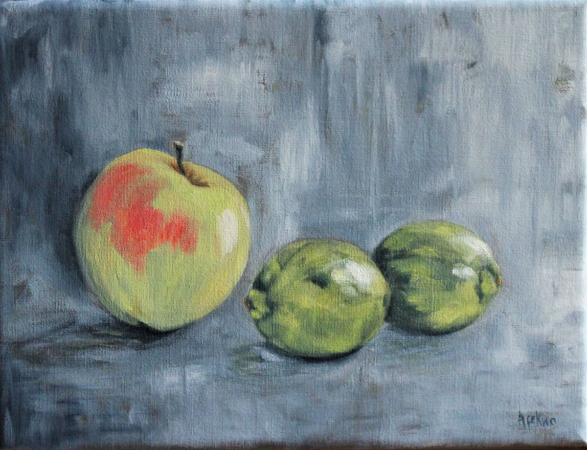 Impressionistic Still Life Oil Painting By Afekwo, 13 X 10, Sweet And Sour, Original Artwork