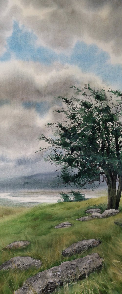 Windy Day by Olga Beliaeva Watercolour