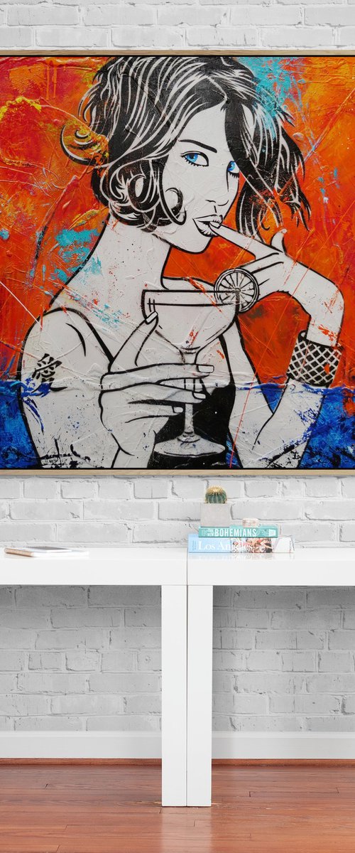Sunsets 200cm x 120cm Textured Urban Pop Art by Franko