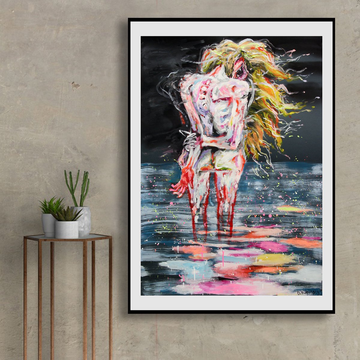 Expressive Portrait Painting By Oleksandr Korol, 28 X 39", Mystic River, Original Artwork