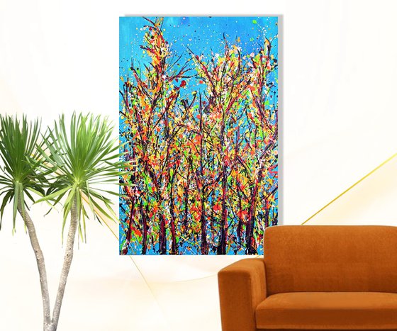 COLORFUL  FOREST,  Pollock inspired