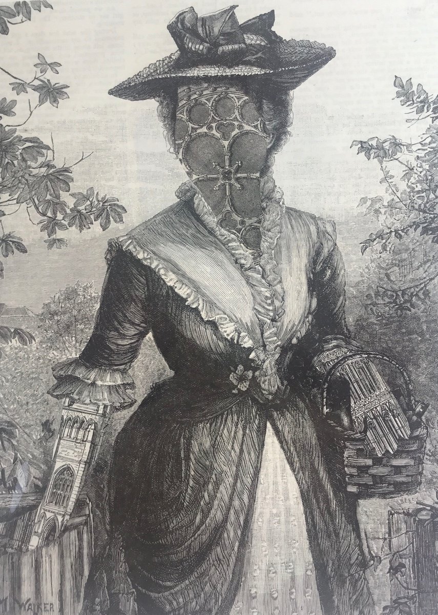 Surrealistic Portrait Collage By Tudor Evans, 7 X 9", Architecture, Original Artwork