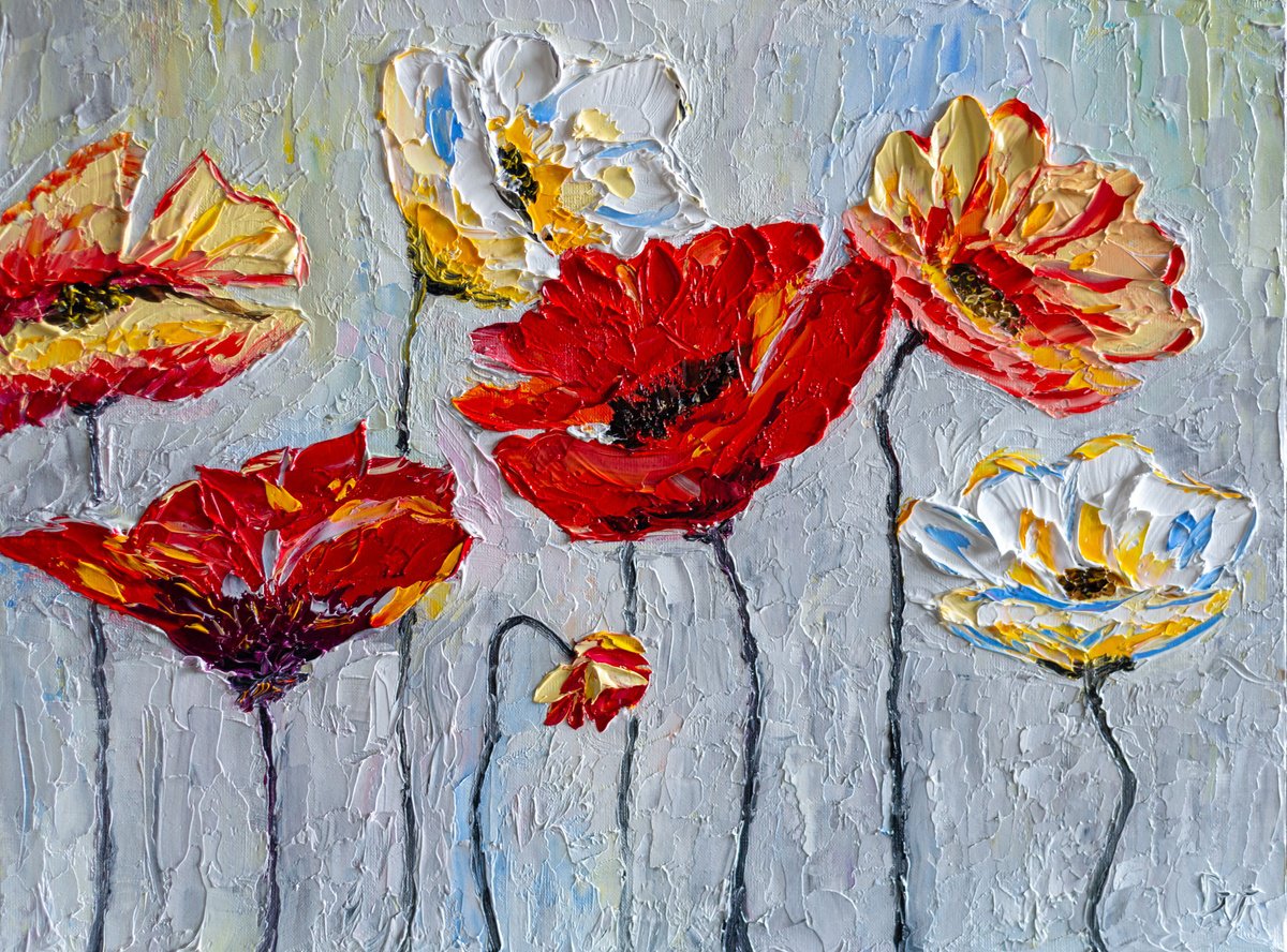 Impressionistic Botanical Oil Painting By Vladyslav Durniev, 16 X 12", Wildflowers, Original Artwork