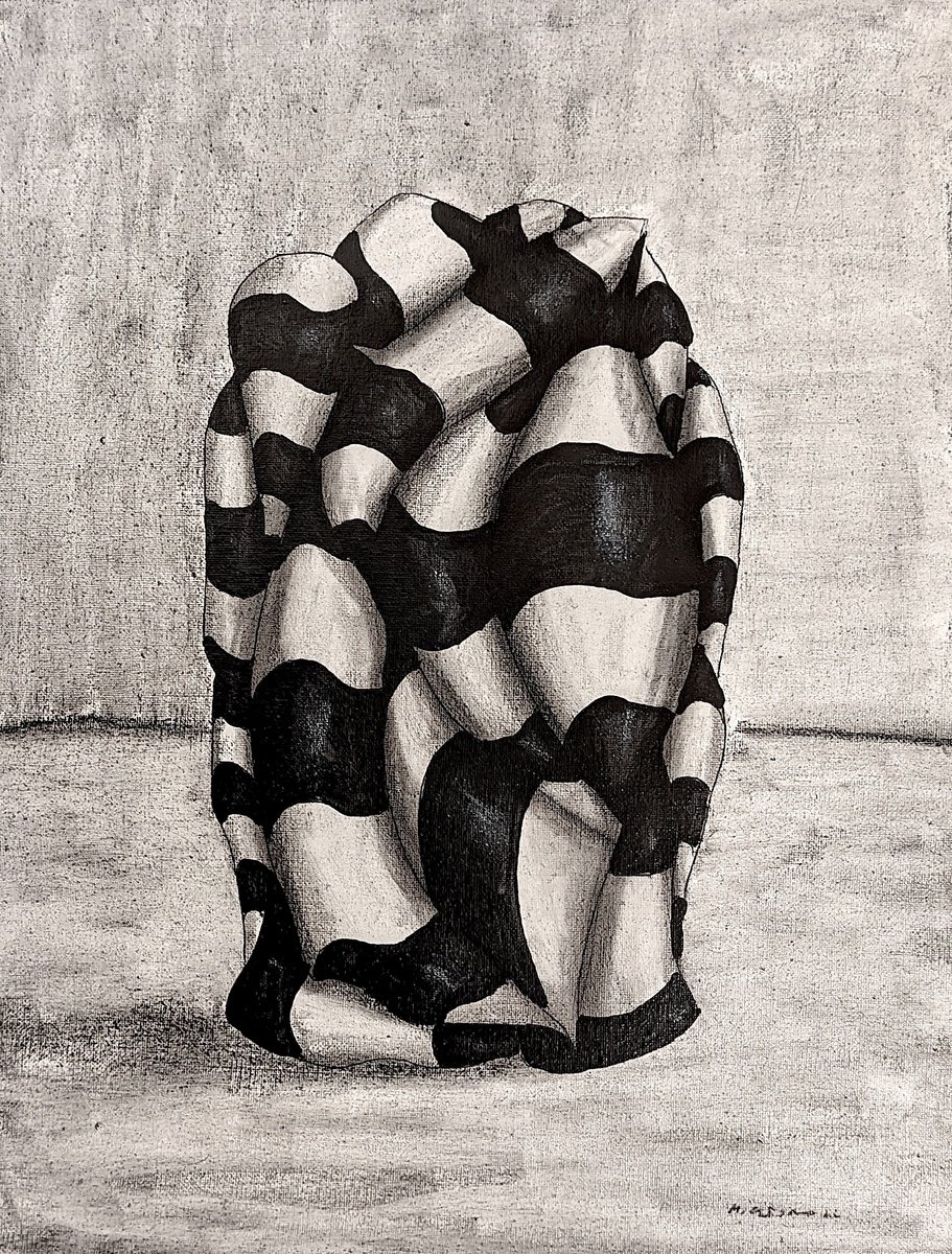 Abstract Painting By Massimo Castronuovo, 8 X 10", The Precarious Balance, Original Artwork