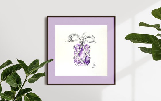 Necklace faceted amethyst