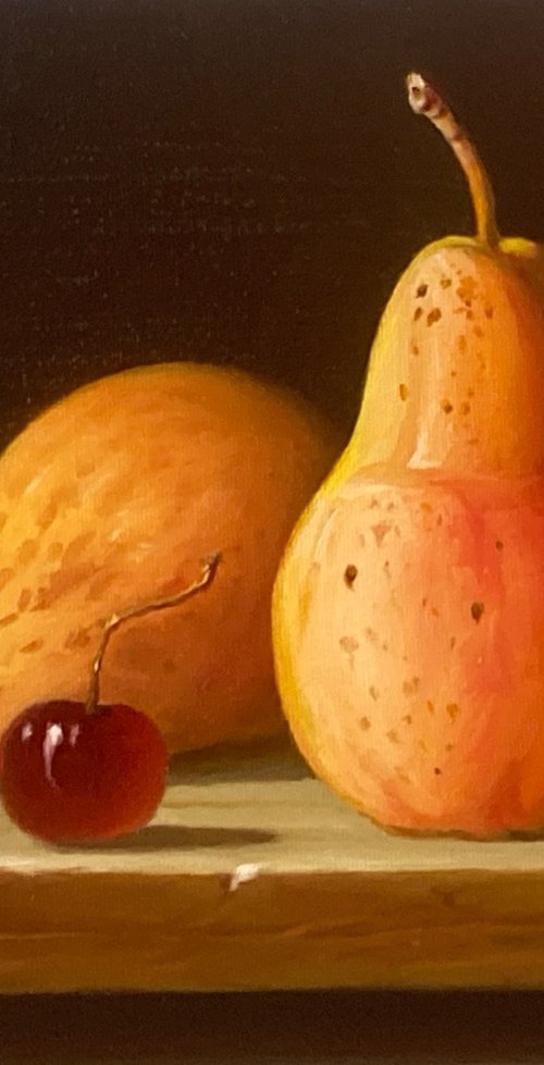 Pears and cherries by Olexandr Romanenko