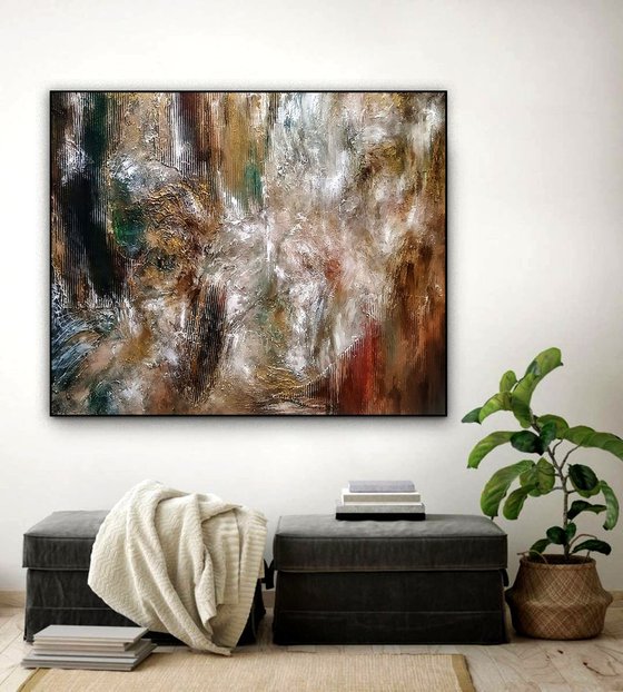 Halkidiki 120x100cm Abstract Textured Painting