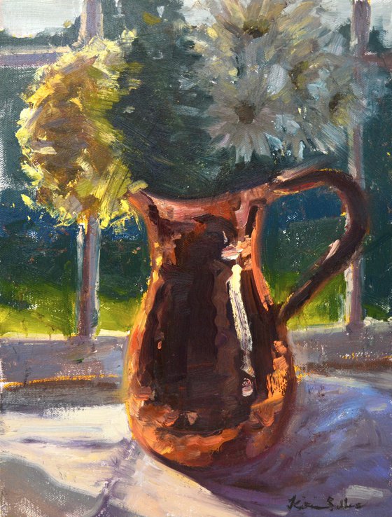 Daisies in Copper Vase