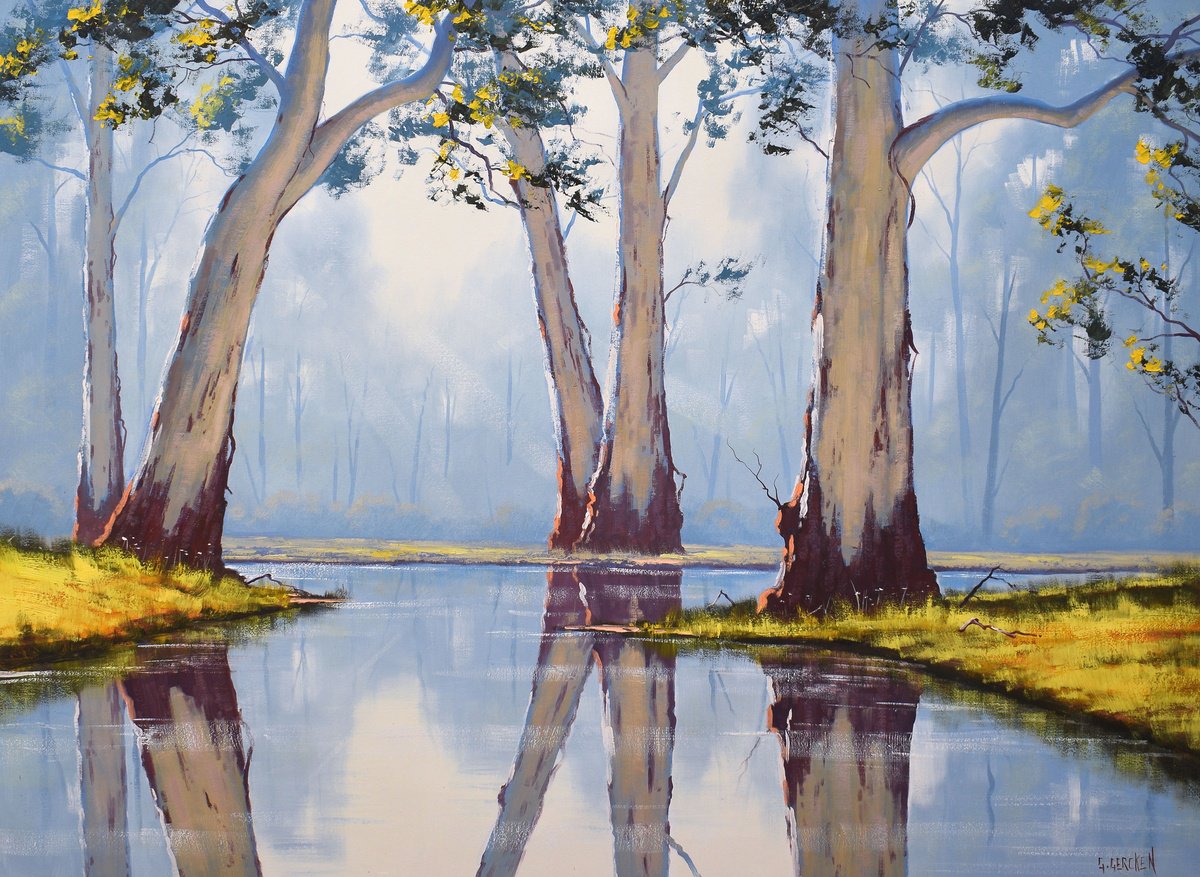 Australian river gum trees Eucalyptus tree landscape by Graham Gercken