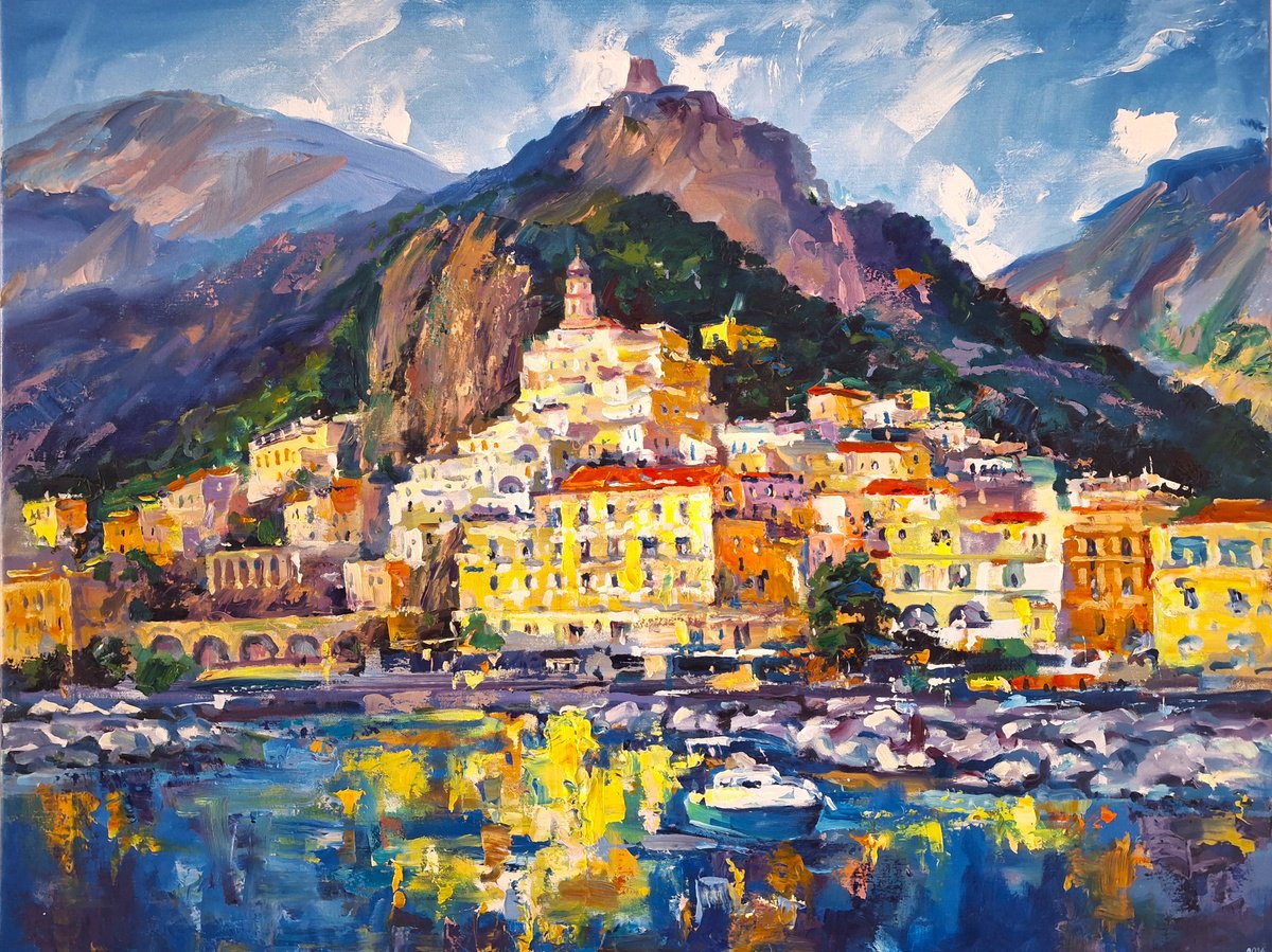 - Golden Light Of Amalfi - ? By Andrej Ostapchuk, 35 X 28, Artwork For Sale On Artfinder