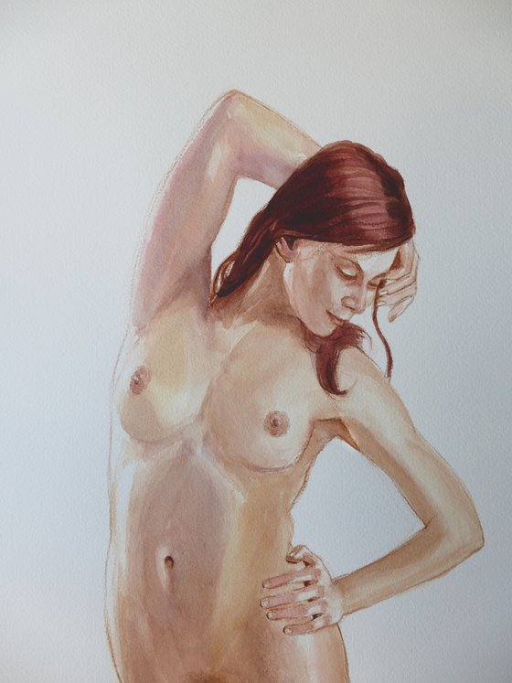 Standing female nude