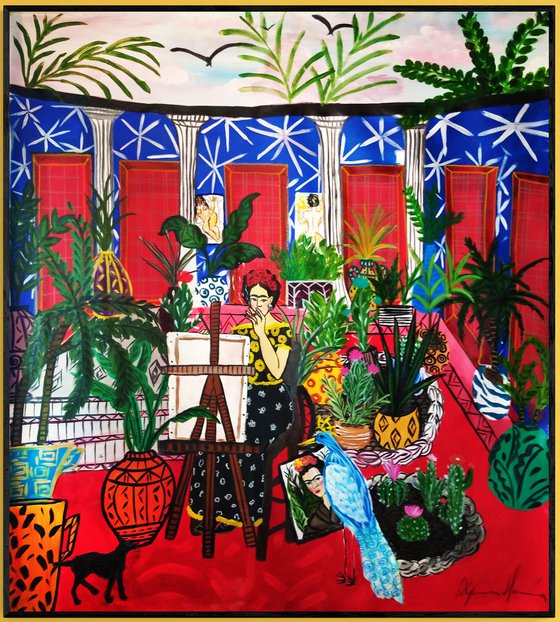 Casa de Frida - oil & acrylic on canvas - free shipping