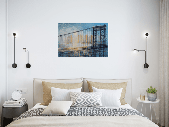 New York - The Manhattan Bridge At Sunset