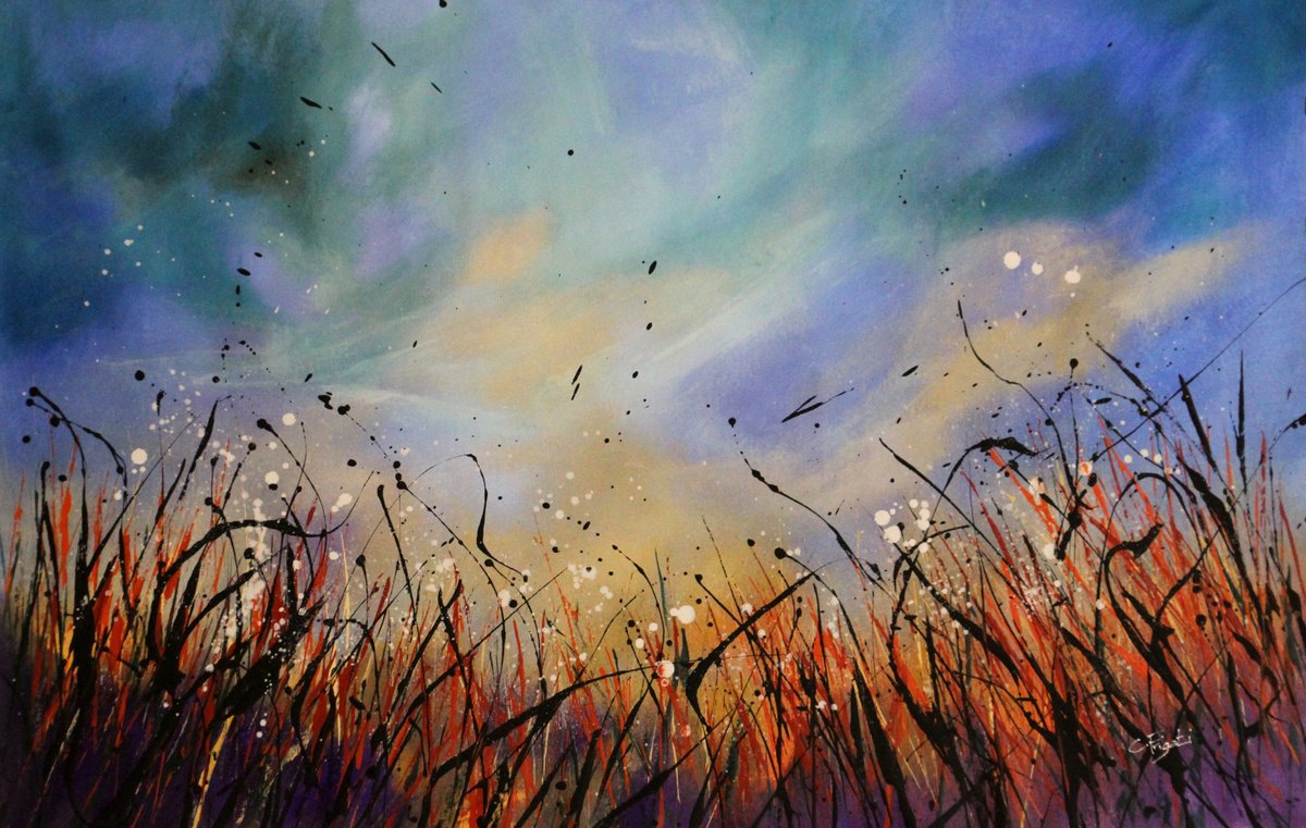 Abstract Landscape Acrylic Painting By Cecilia Frigati, 41 X 27, Points Of View #1, Original Artwork