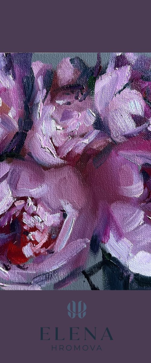Peonie diptych by Olena Hromova
