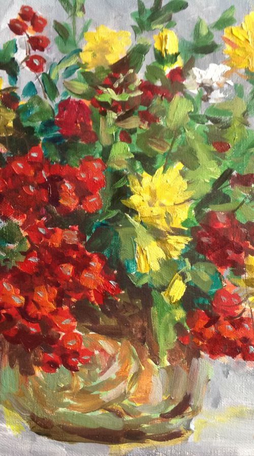 Autumn stilllife with rowanberry by Nataliia Nosyk