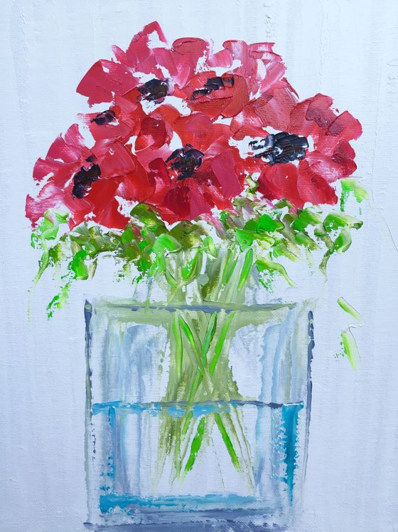 Vase of Poppies  14"x11"