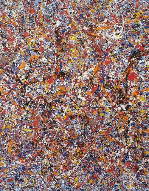 ABSTRACT JACKSON POLLOCK style ACRYLIC  on CANVAS by M. Y. by Max Yaskin