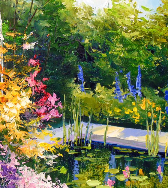 Pond in flowers