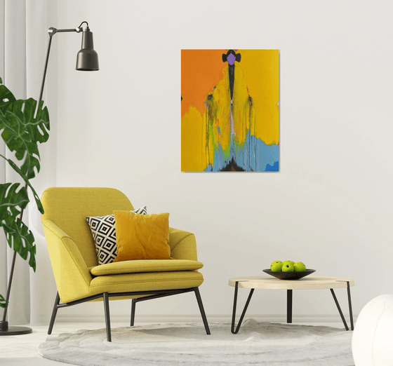 Yellow figure in Blue
