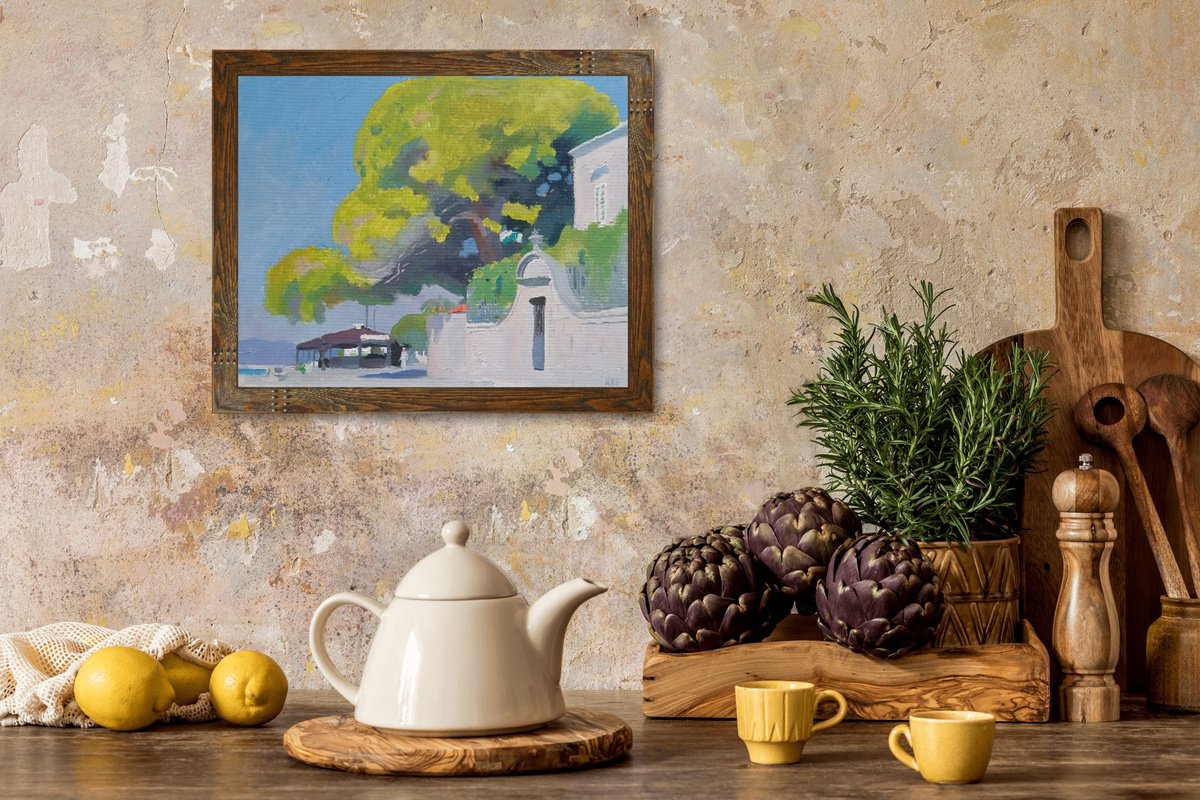 Impressionistic Landscape Oil Painting By Vasyl Koval, 12 X 9", Restaurant Stari Kapetan, Original Artwork