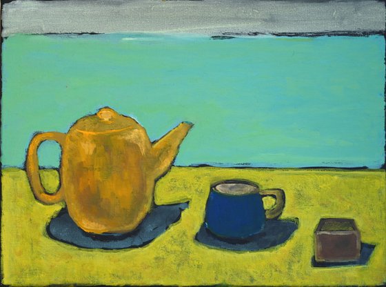 Eau de Nil on black canvas