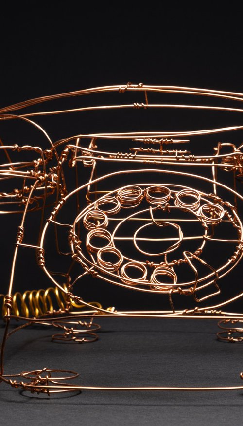 Retro Telephone Wire Sculpture by Jane Tilley