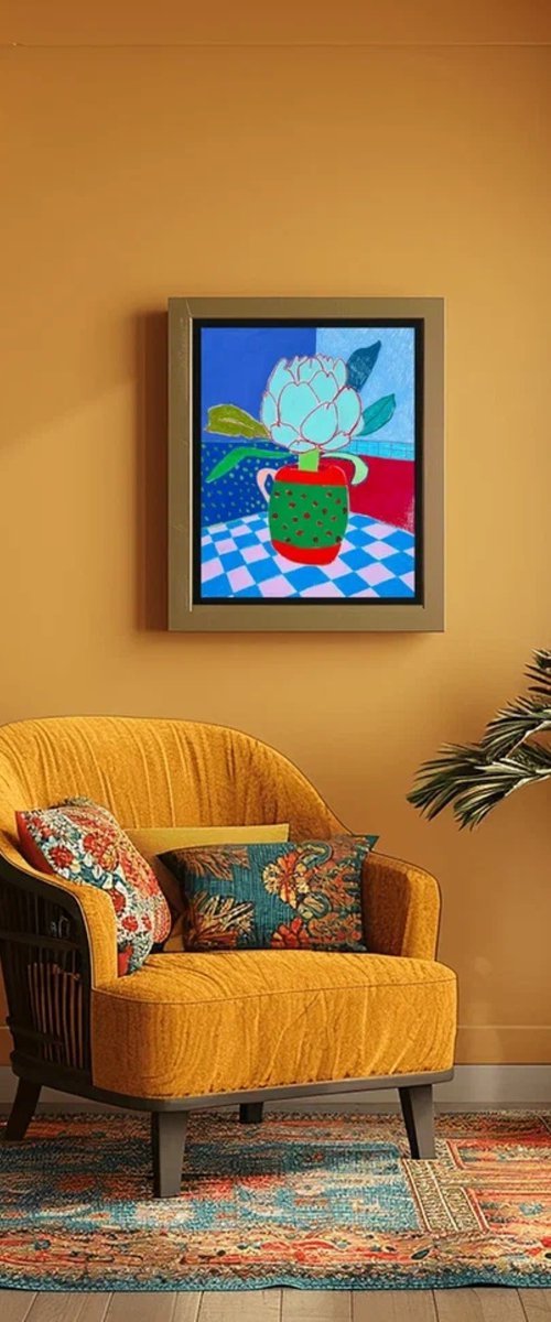 Artichoke in a Colorful Vase by Sasha Robinson