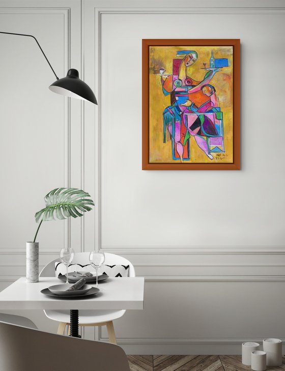 Cubist Café Scene