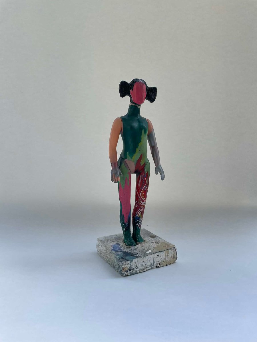 Abstract Portrait Sculpture By Gela Mikava, 6 X 16, Alienation (Reconstructed Body), Original Artwork
