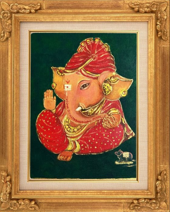 Baby Ganesha with a red turban