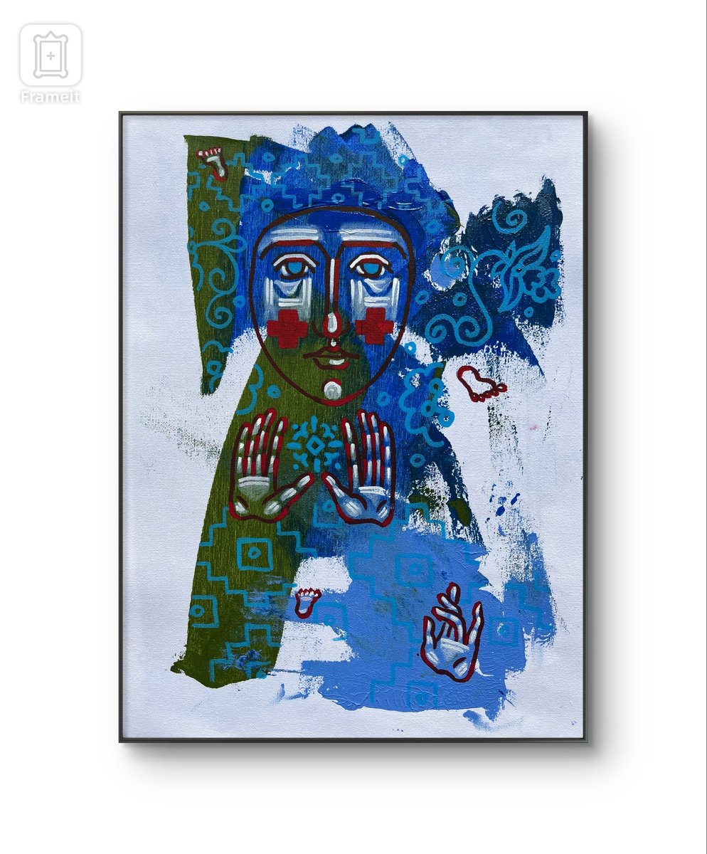 Abstract Acrylic Painting By Yuliia Chaika, 12 X 16", Contemporary Abstract Style, Original Artwork