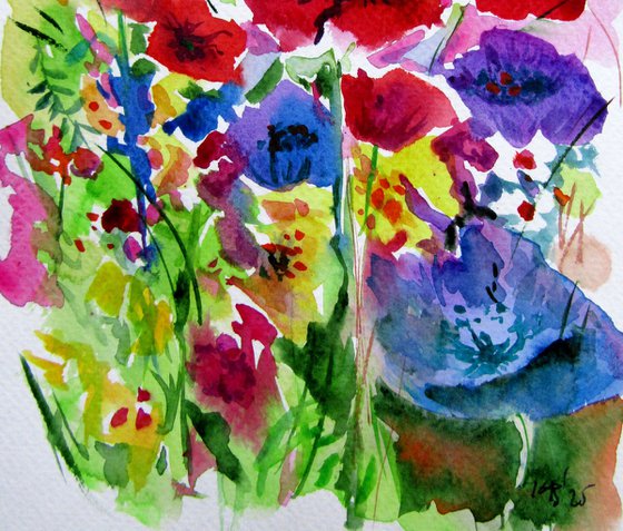 Wildflowers field with poppies