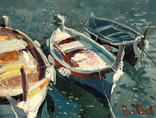 Small Boats in Cinque Terre No.3 by Paul Cheng
