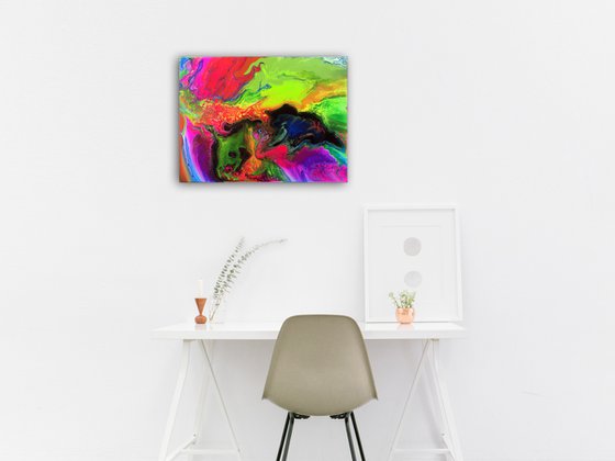 "How You Like Me Now" - FREE SHIPPING to the USA - Original Abstract PMS Acrylic Painting, 24 x 18 inches