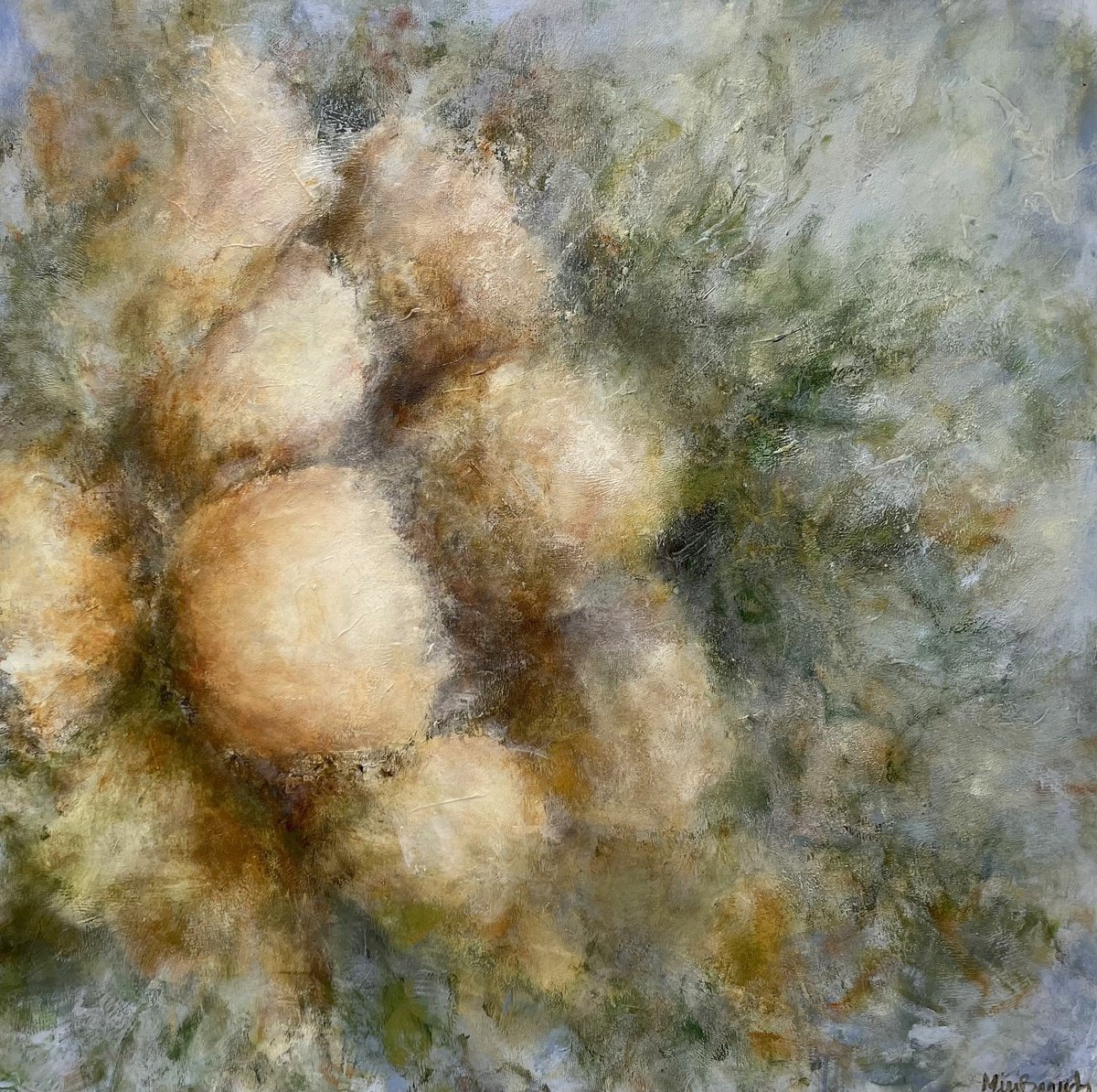 White Blossom By Miri Baruch, 31 X 31, Artwork For Sale On Artfinder