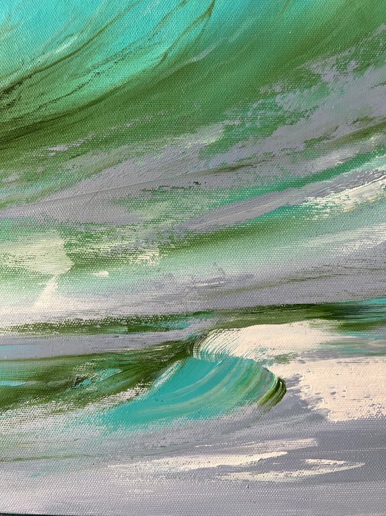 Fresh turquoise green sea wave