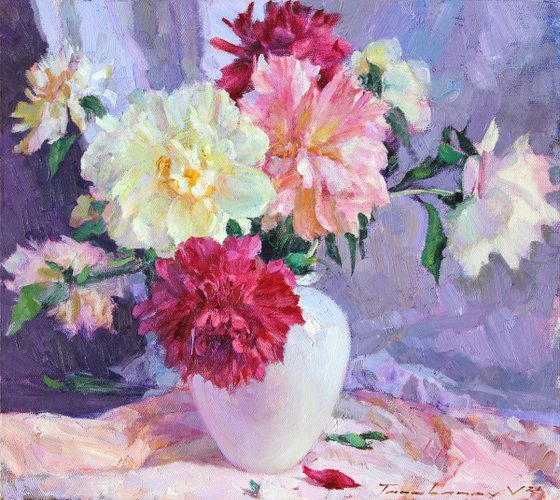 Still life with peonies